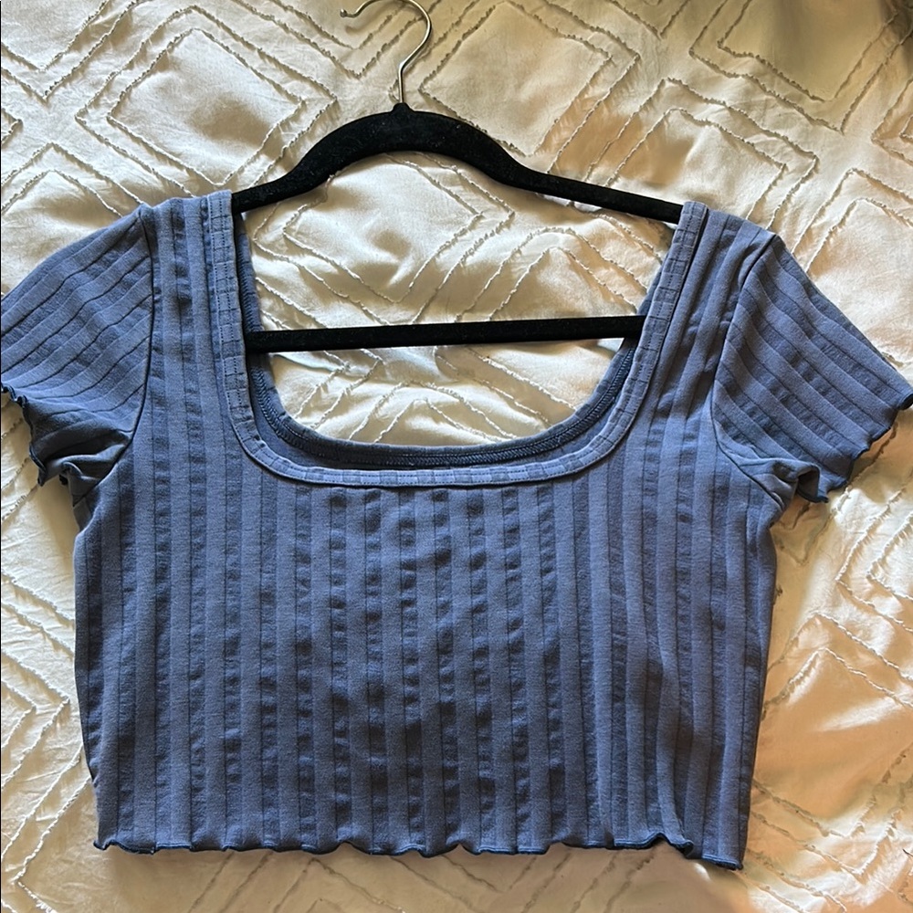Blue Women's Cropped Top
